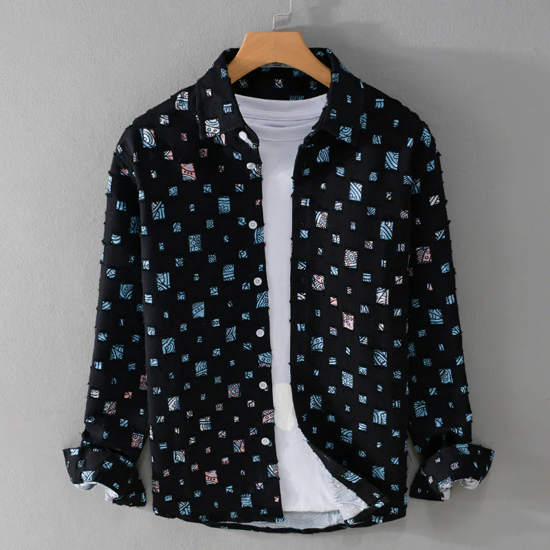 Zaccheaus® | Artistic Shirt With Mosaic Design - Image 3