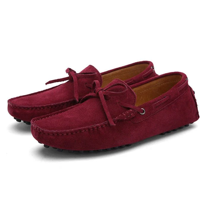 Zachariah® | Bordeaux Red Suede Lace-up Loafer - Image 2