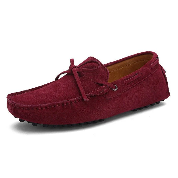 Zachariah® | Bordeaux Red Suede Lace-up Loafer - Image 3