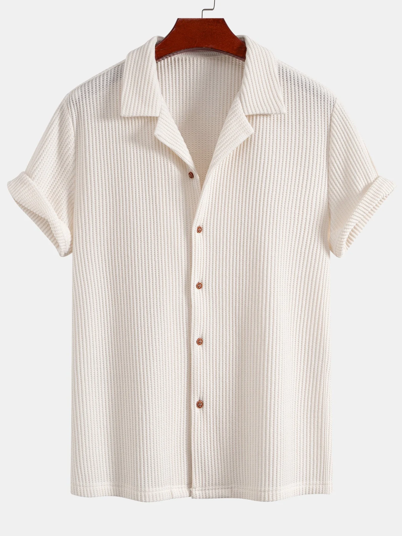Zachary® | Waffle Button Up Shirt & Straight Leg Linen Pants - Image 7
