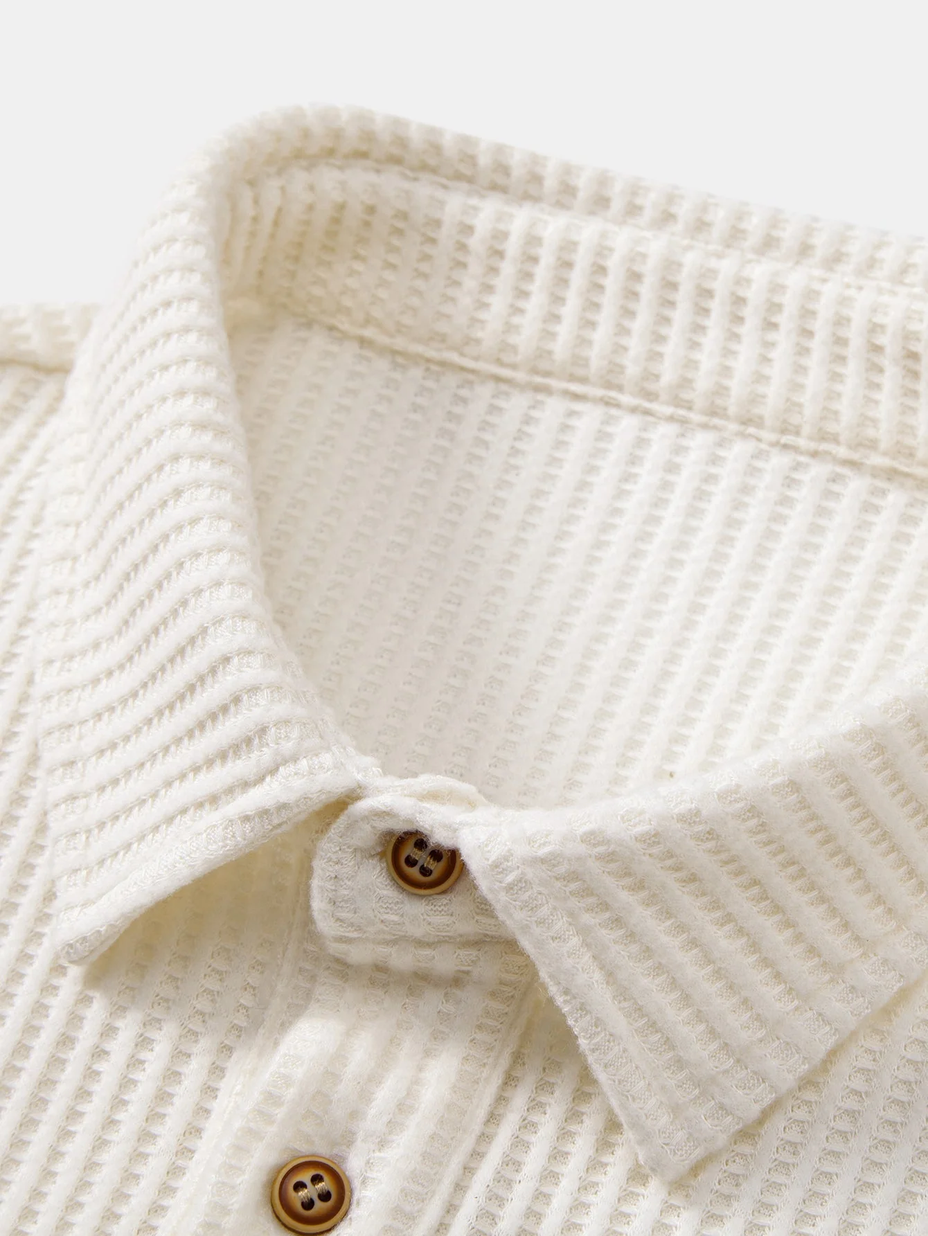 Zachary | Long Sleeved Knitted Waffle Polo Shirt - Image 8