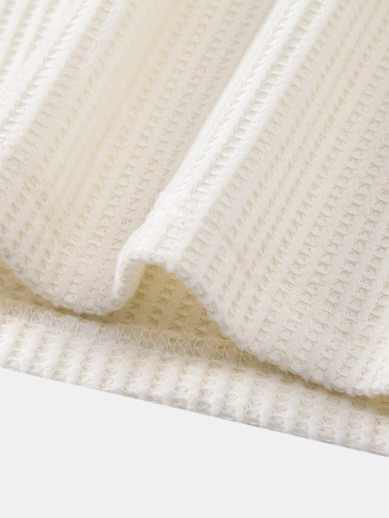 Zachary | Long Sleeved Knitted Waffle Polo Shirt - Image 9
