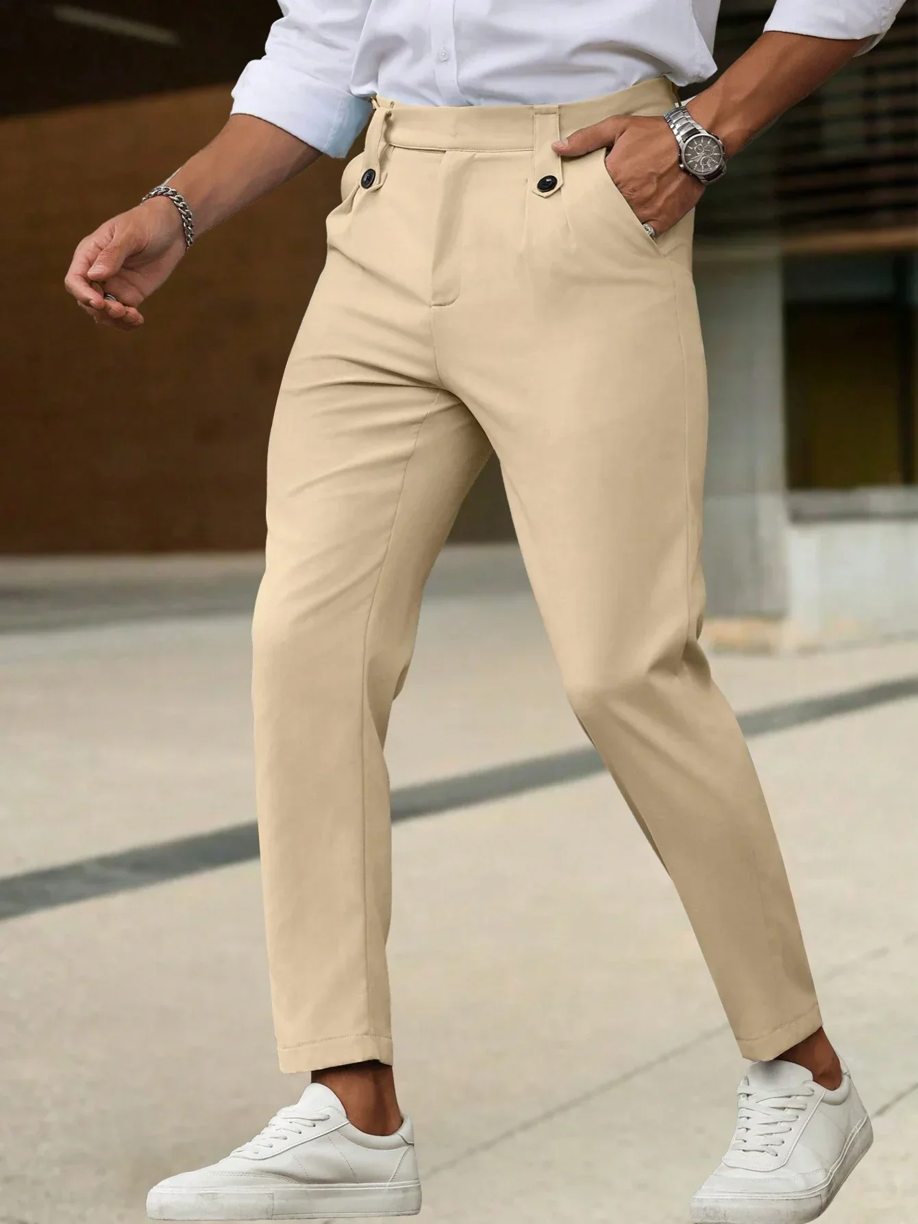 Zackary® | Casual Men's Trousers In Solid Color - Image 4