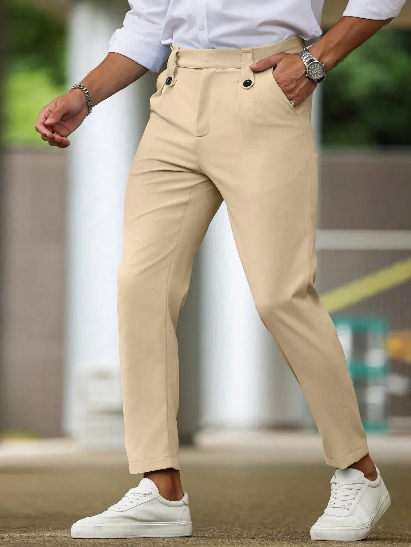 Zackary® | Casual Men's Trousers In Solid Color - Image 8