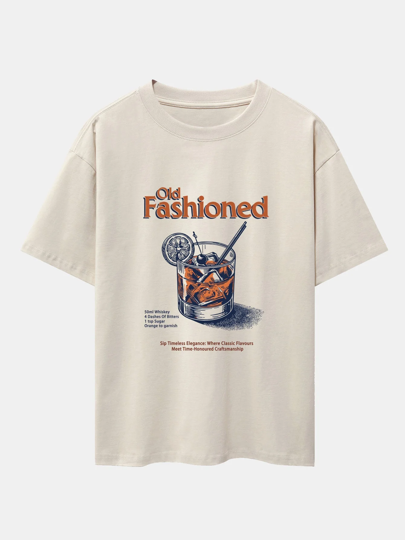 Zane® | Vintage Whiskey Print Drop Shoulder Oversize T-Shirt - Image 2