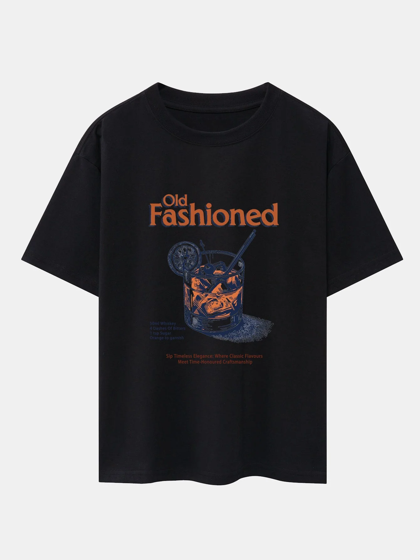 Zane® | Vintage Whiskey Print Drop Shoulder Oversize T-Shirt - Image 4