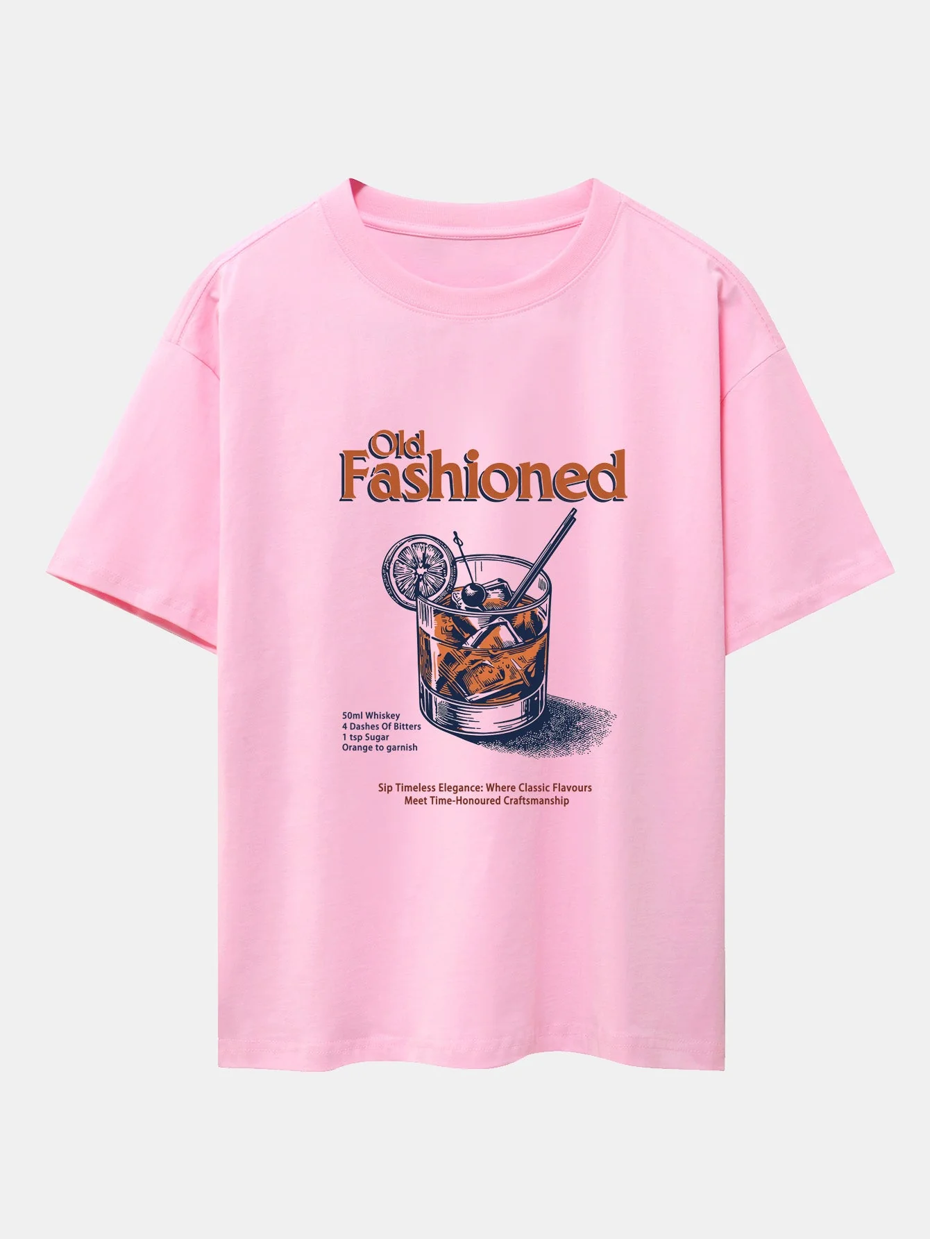 Zane® | Vintage Whiskey Print Drop Shoulder Oversize T-Shirt - Image 9