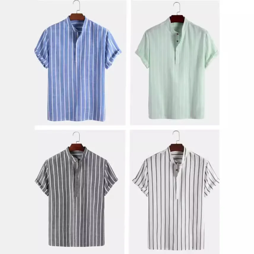 Zavier | Elegant Short Sleeved Striped Shirt - Image 10