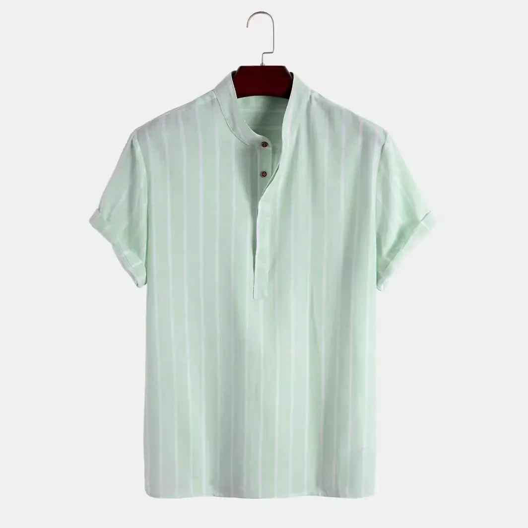 Zavier | Elegant Short Sleeved Striped Shirt - Image 4