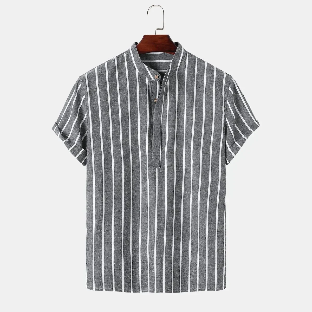 Zavier | Elegant Short Sleeved Striped Shirt - Image 7