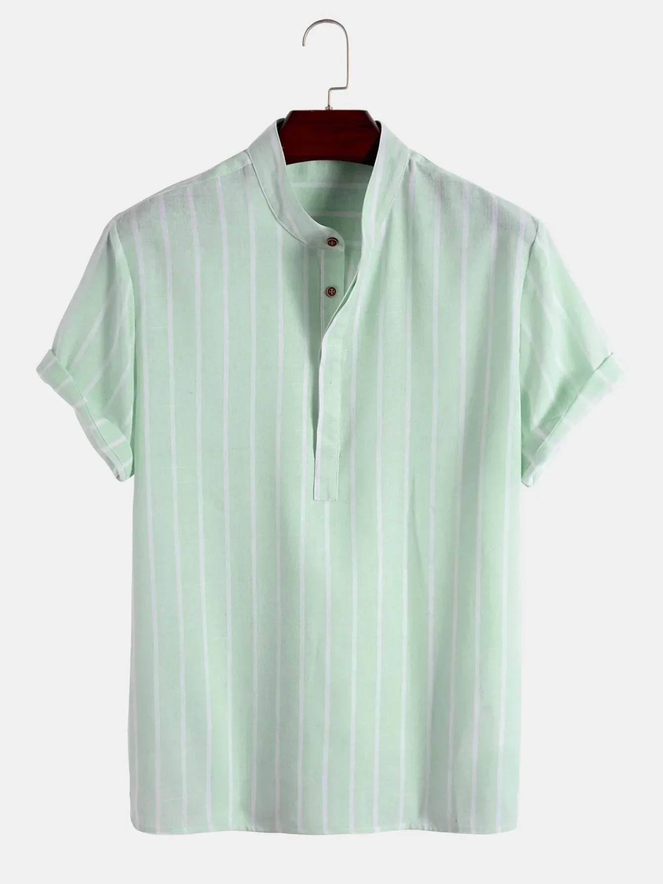 Zavier | Elegant Short Sleeved Striped Shirt - Image 8