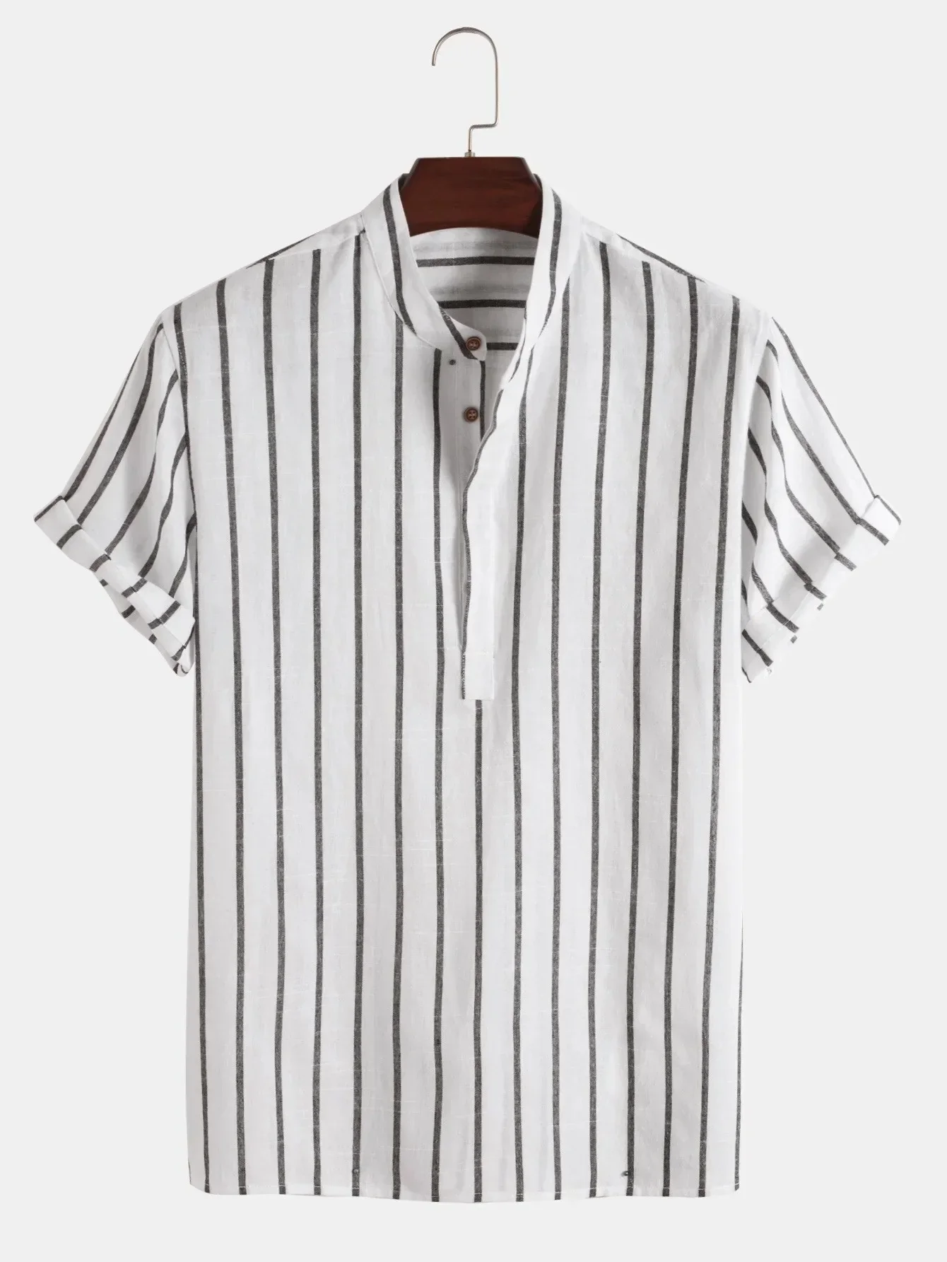 Zavier | Elegant Short Sleeved Striped Shirt - Image 9