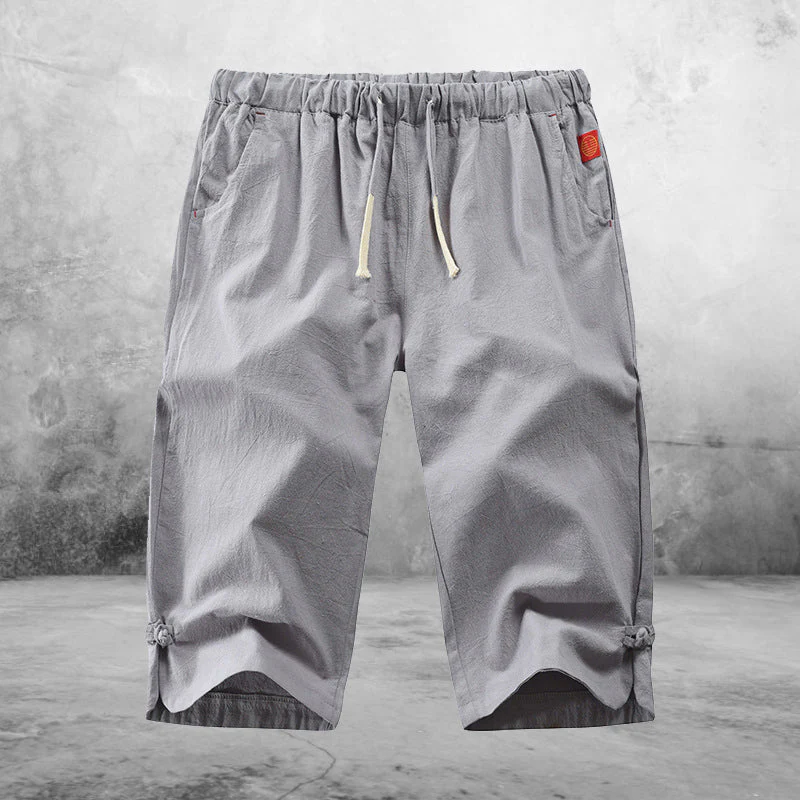 Zed® | Casual Cotton And Linen Lace-Up Shorts For Men - Image 3