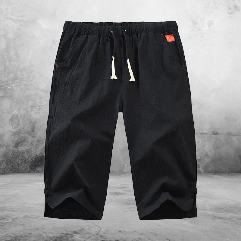 Zed® | Casual Cotton And Linen Lace-Up Shorts For Men - Image 4