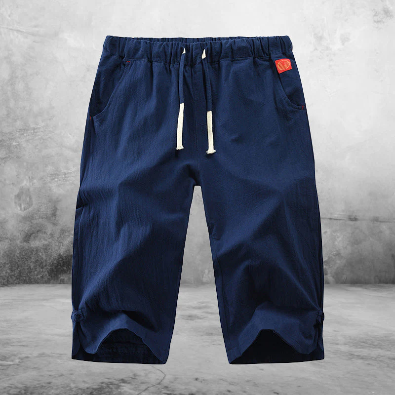 Zed® | Casual Cotton And Linen Lace-Up Shorts For Men - Image 5