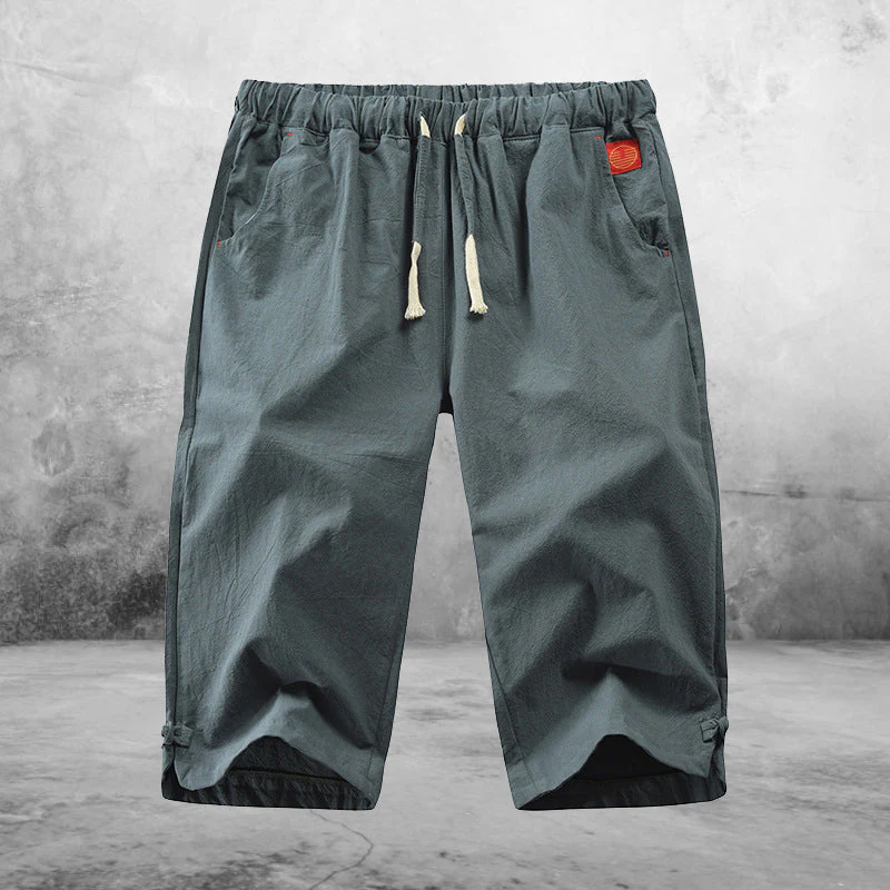 Zed® | Casual Cotton And Linen Lace-Up Shorts For Men - Image 6
