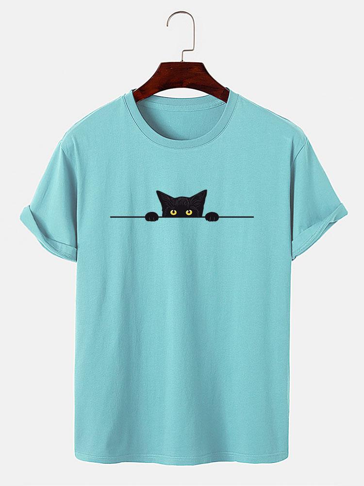 Zenón® | Black Cat Print T-Shirt - Image 10