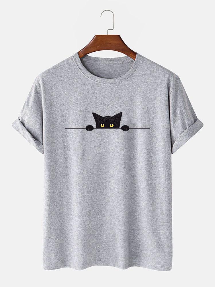 Zenón® | Black Cat Print T-Shirt - Image 5
