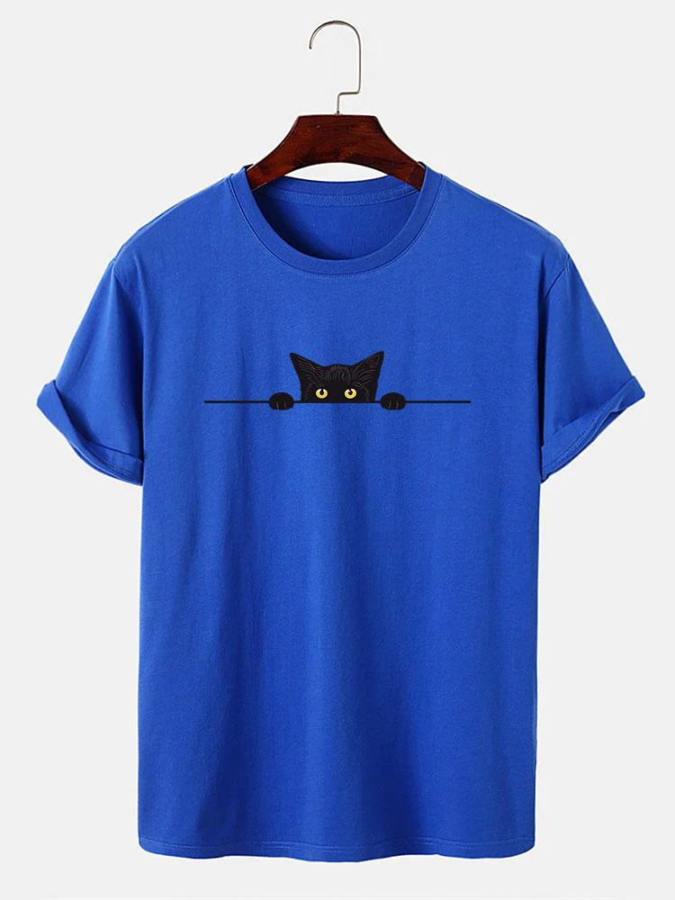 Zenón® | Black Cat Print T-Shirt - Image 7