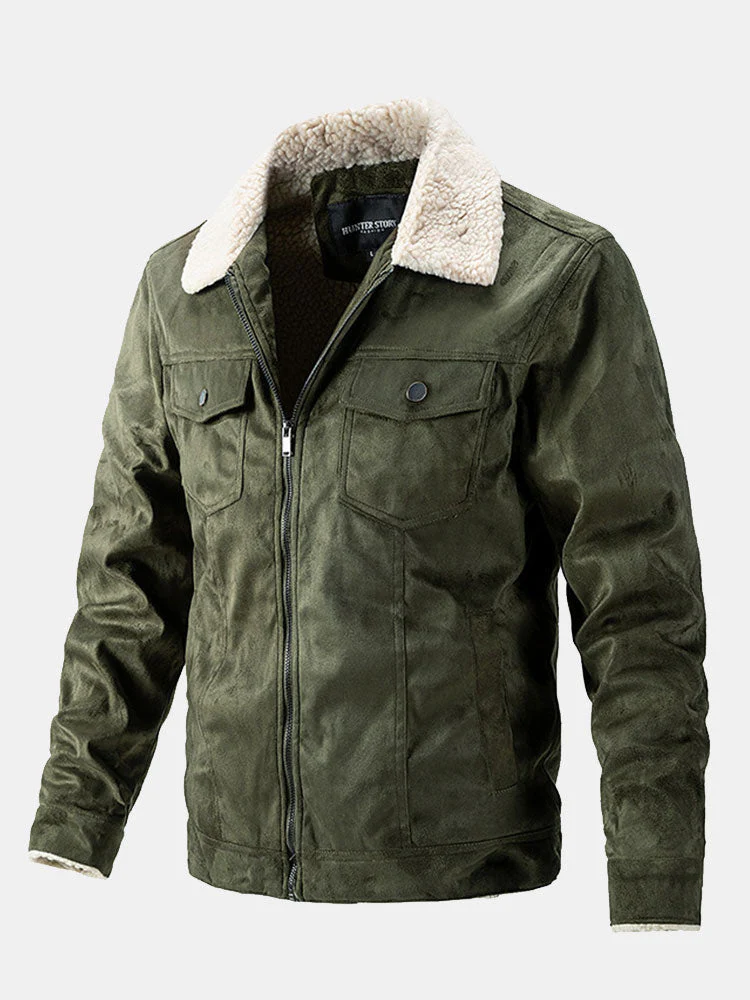 Zephyr | Regular Fit Teddy Lined Faux Suede Jacket - Image 7