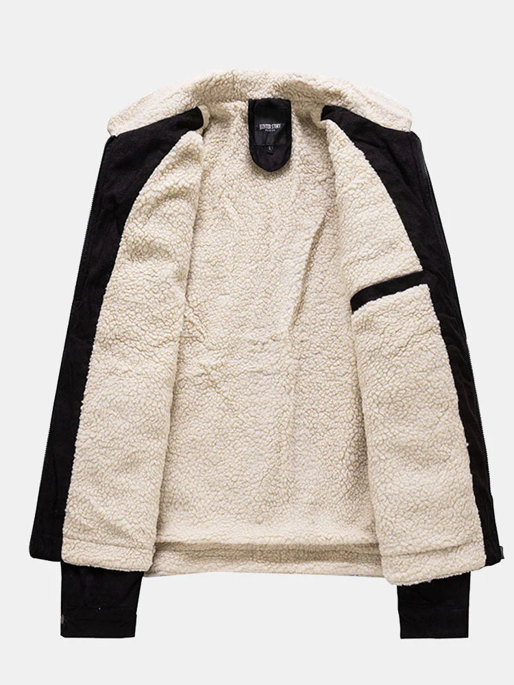 Zephyr | Regular Fit Teddy Lined Faux Suede Jacket - Image 8
