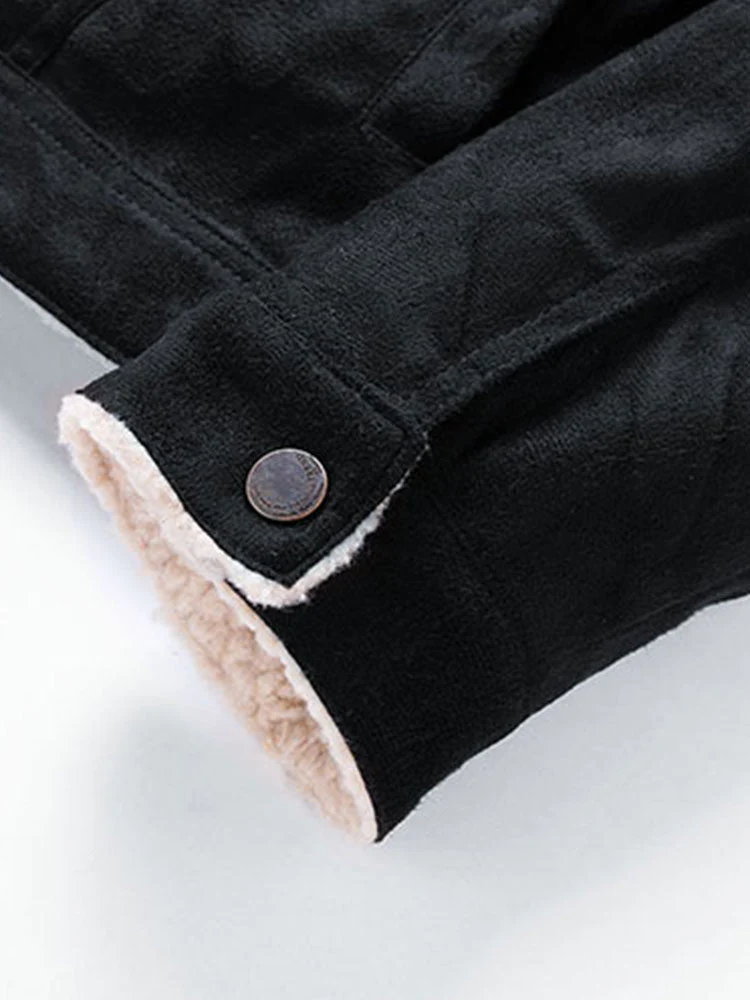 Zephyr | Regular Fit Teddy Lined Faux Suede Jacket - Image 9