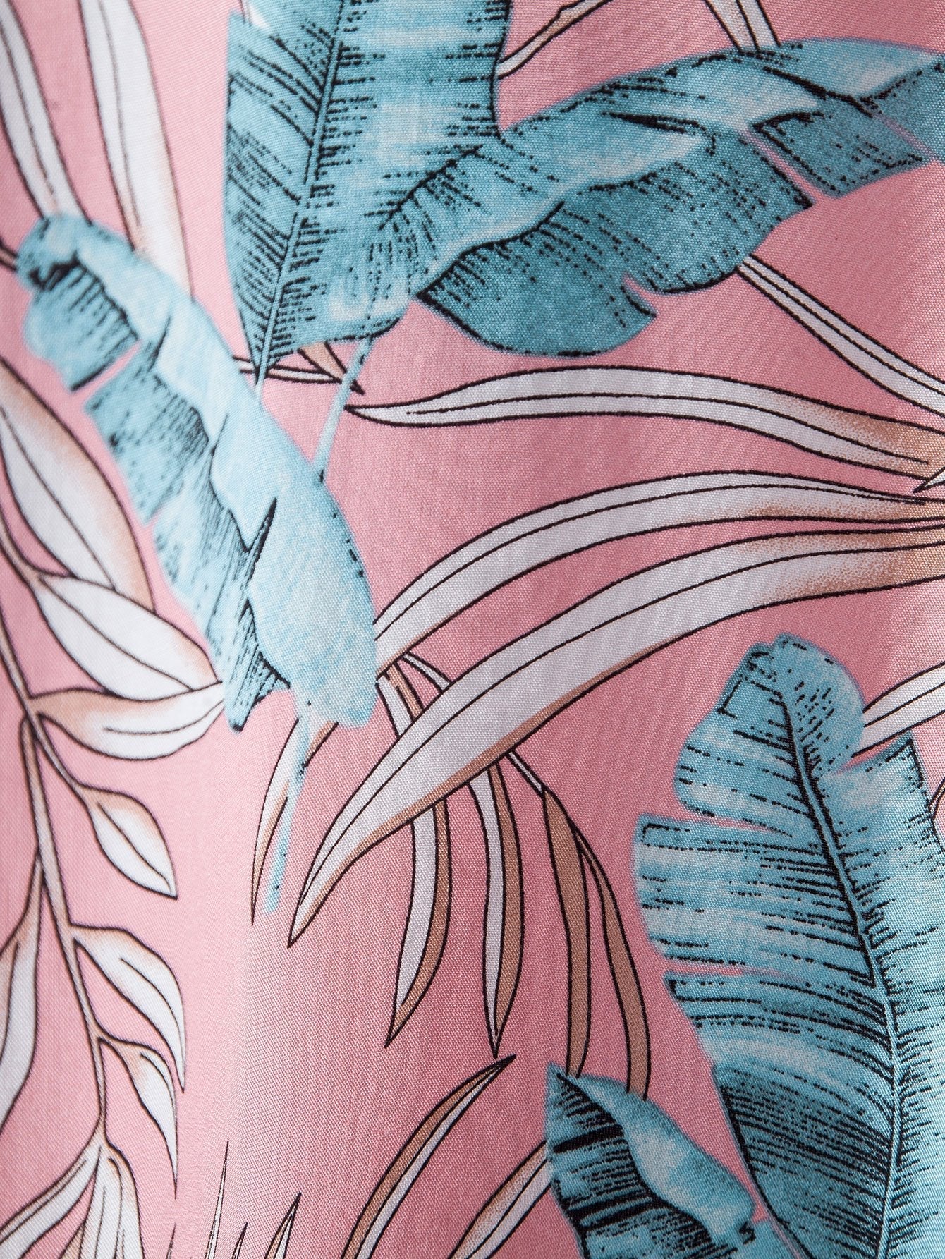 Zeus® | Viscose Tropical Print Button Up Shirt & Short Length Swim Shorts - Image 6