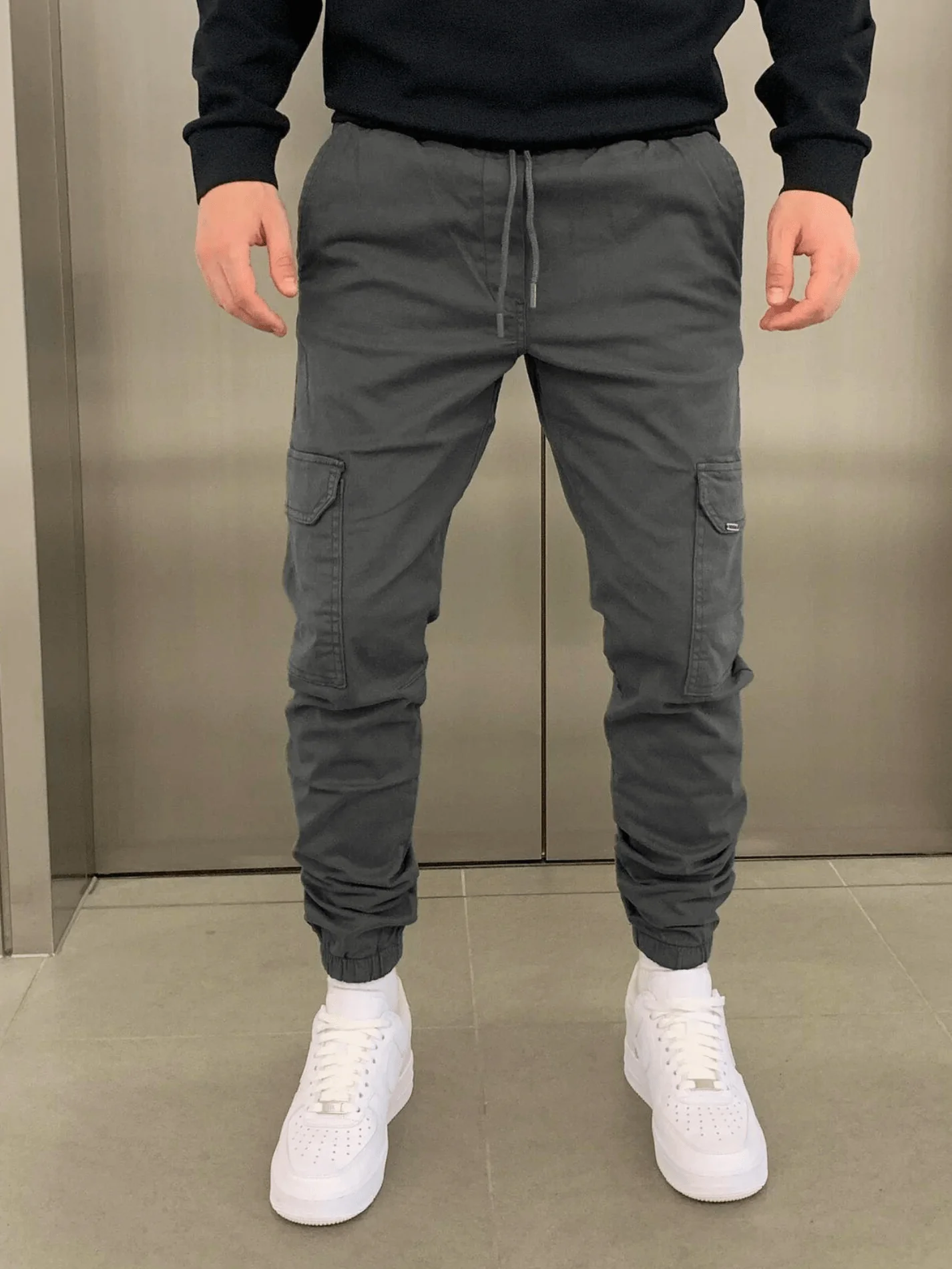 Zion® | Men’s Cargo Trousers With Drawstring Waist - Image 7
