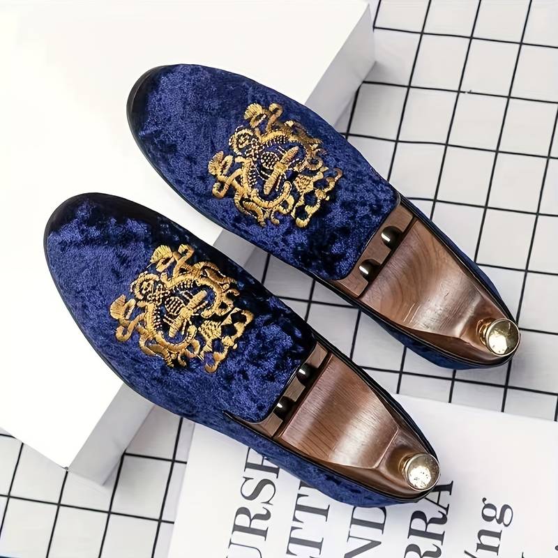 Zion® | Men's Loafer Shiny Velvet Blue - Image 2