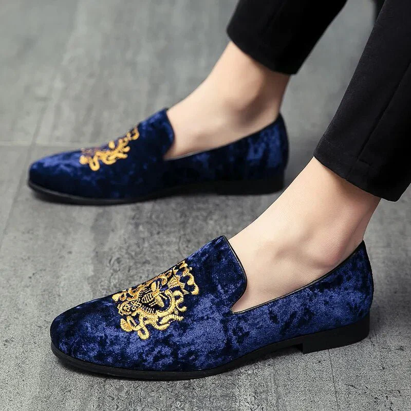 Zion® | Men's Loafer Shiny Velvet Blue - Image 3
