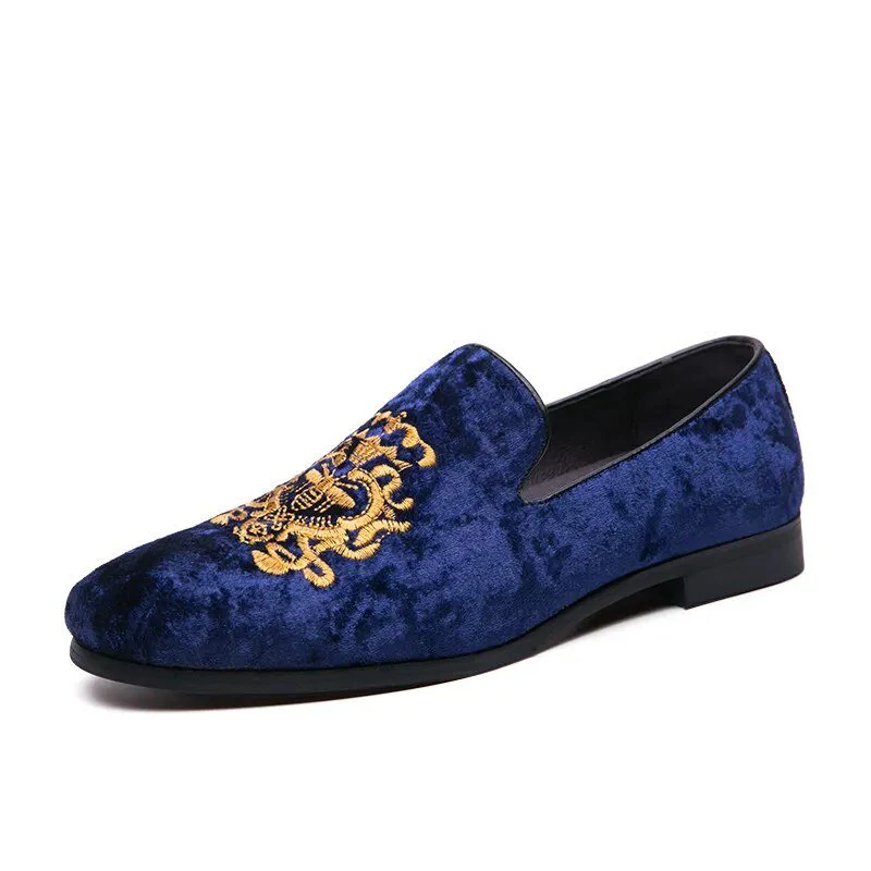 Zion® | Men's Loafer Shiny Velvet Blue - Image 4