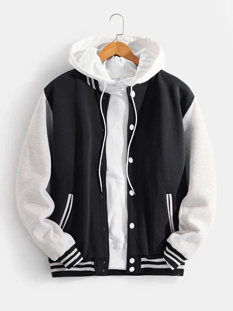 Zion | Contrast Baseball Jacket Without Hoodie - Image 3