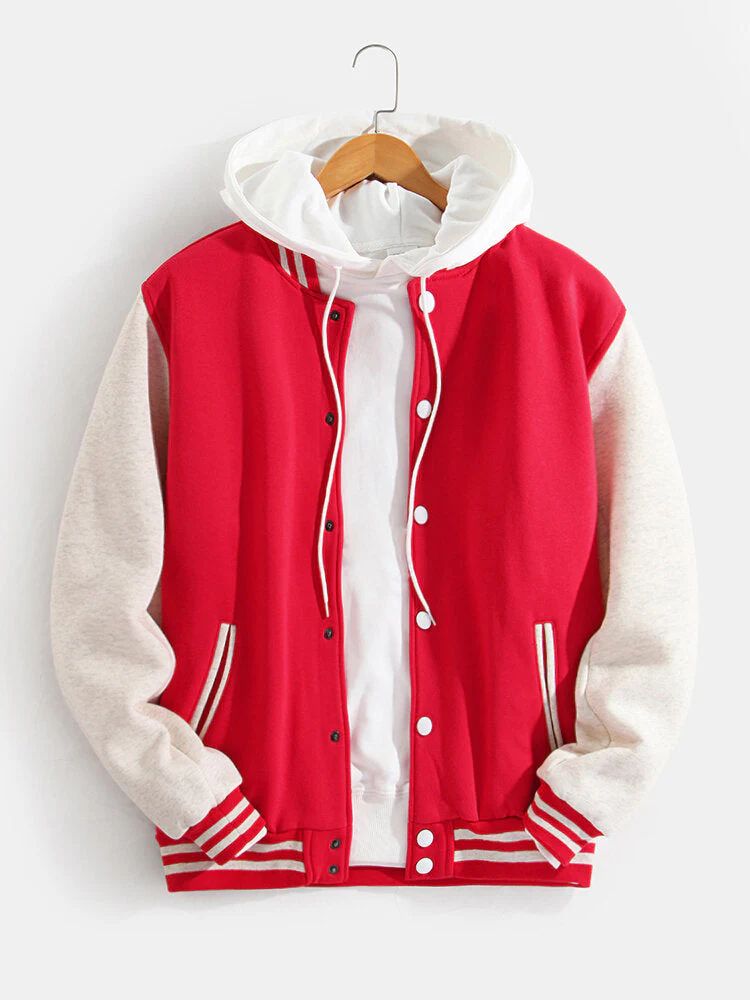Zion | Contrast Baseball Jacket Without Hoodie - Image 4