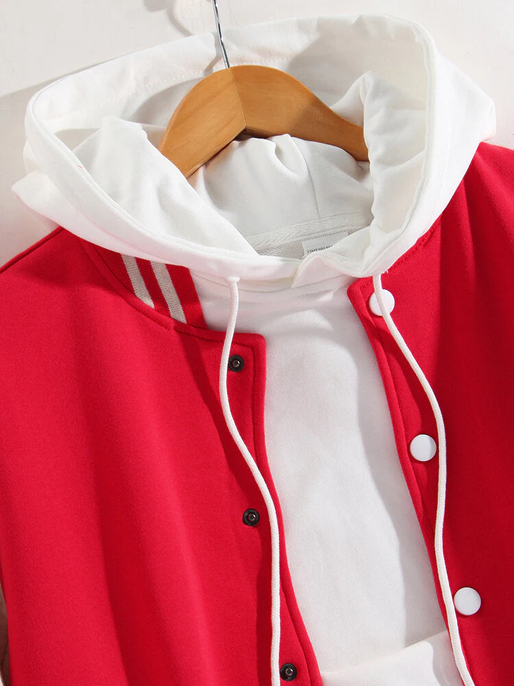 Zion | Contrast Baseball Jacket Without Hoodie - Image 7